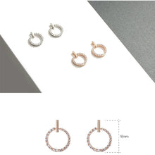 Load image into Gallery viewer, Gold Plated Zircon Circular Stud Earrings
