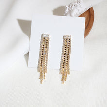 Load image into Gallery viewer, Zircon Cup Chain Gold Plated Tassel Earrings

