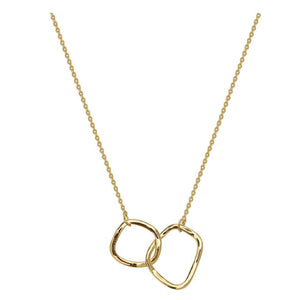 Gold Plated Snake Chain Double Circular Necklace