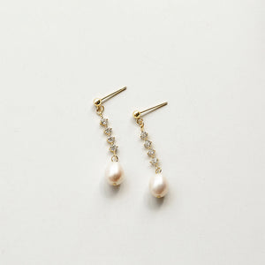 Diamante Pearl Drop Earrings