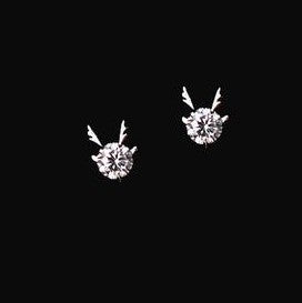 Deer Shape Zircon Diamond Stud Earrings