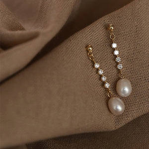 Diamante Pearl Drop Earrings