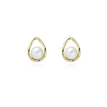 Load image into Gallery viewer, Gold Plated Fine Pearl Water Drop Shape Stud Earrings
