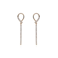 Load image into Gallery viewer, Diamante Gold Plated Oval Shape Drop Earrings
