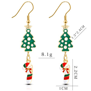 Christmas Party Pearl Zircon Drop Earrings - Multi Choices
