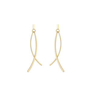 Gold Plated Simple Tassel Drop Earrings