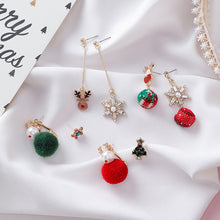 Load image into Gallery viewer, Popular Silver Zircon Christmas Party Ear Studs and Drop Earrings
