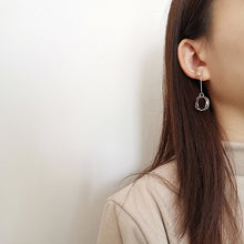Load image into Gallery viewer, South Korea Design Gold Plated Long Three-Circle Earrings
