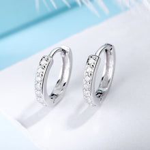 Load image into Gallery viewer, Sterling Silver Diamante Hoop Earrings Huggie Hoops

