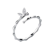 Load image into Gallery viewer, Diamante Leaf Adjustable Ring
