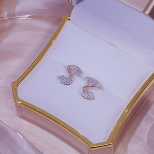 Gold Plated Diamante S Shape Twist Ear Studs Earrings