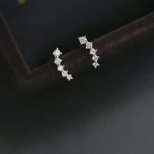 Load image into Gallery viewer, Mini Rhodium Diamante Cuff Earring Gold Plated Silver

