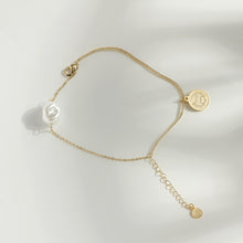 Load image into Gallery viewer, Baroque Single Pearl Bracelet with Gold Plated Chain
