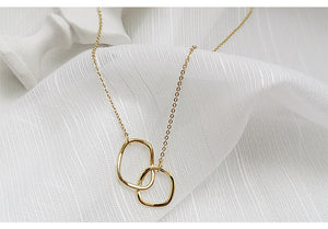 Gold Plated Snake Chain Double Circular Necklace