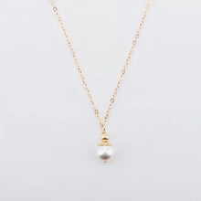 Load image into Gallery viewer, Freshwater Pearl Pendant in 14K Gold Plated Silver Necklace
