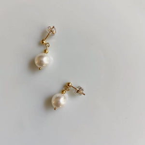 Classic Freshwater Cultured Pearl Drop Earring Gold Plated