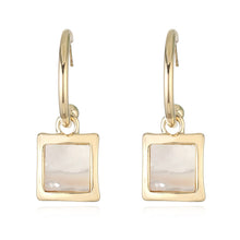 Load image into Gallery viewer, Unique Fashion Gold Plated Silver Rectangle Shell Chic Drop Earrings
