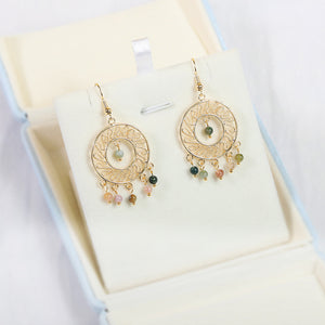 Ethnic Style Earrings in 18K Gold Plated Silver - Circle