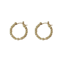 Load image into Gallery viewer, Gold Plated Bead Hoop Huggie Earrings
