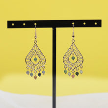 Load image into Gallery viewer, Ethnic Styled Dangle Earrings in 18K Gold Plated Silver- Water Drop
