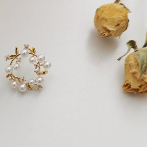 Gold Plated Blossom Pearls Stud Earrings