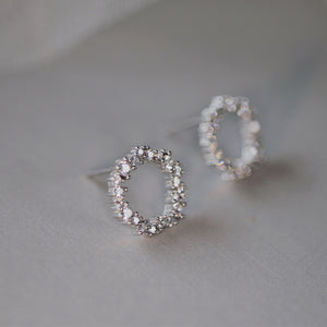 Ocean Diamante Circular Stud Earrings