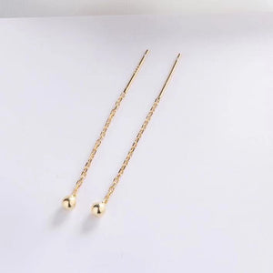 Rose Gold ball Chain Thread Through Earrings