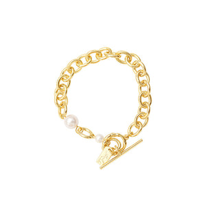 Luxury Fashion Interlocking Chic Chain Bracelet with Pearl