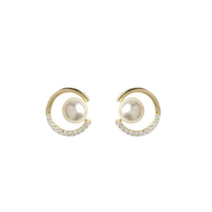 Luxury Pearl C Shape DeaminateStud Earrings
