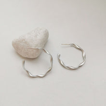 Load image into Gallery viewer, C Shape Hoop Pierced Earrings Golden &amp; Silver Colour
