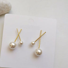 Load image into Gallery viewer, X Shape Pearl Stud Earrings

