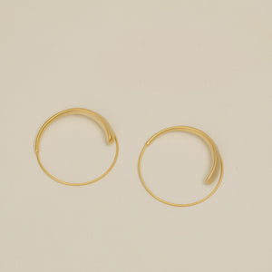 Popular Fashion Gold Plated Matt Hoop Earrings