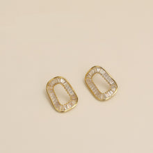 Load image into Gallery viewer, INS Fashion Irregular Rectangle Zircon Diamante Chic Ear Studs Earrings
