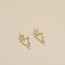 Load image into Gallery viewer, Luxury Double Triangle Zircon Diamante Ear Studs
