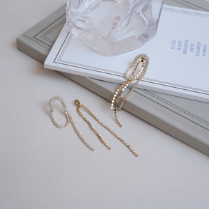 Luxury Fashion Design Gold Plated Oval Geometry Tassel Drop Earrings