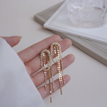 Load image into Gallery viewer, Luxury Fashion Design Gold Plated Oval Geometry Tassel Drop Earrings
