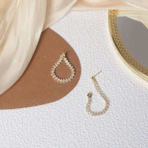 INS Popular Fashion Gold Plated Water Drop Shape Zircon Drop Earrings