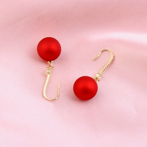 Red Christmas Baubles Drop Earrings