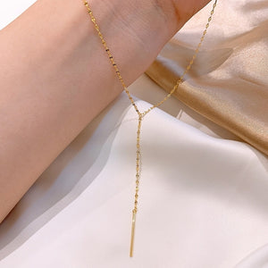 14K Gold Plated Luxury Interlocking Choker Tassel Necklace