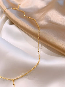 14K Gold Plated Luxury Interlocking Choker Tassel Necklace