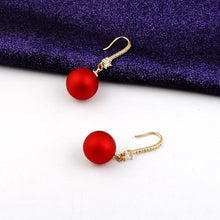 Load image into Gallery viewer, Red Christmas Baubles Drop Earrings
