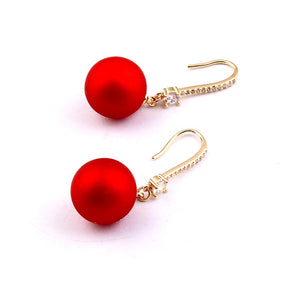 Red Christmas Baubles Drop Earrings