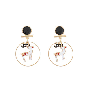 INS Christmas Party Circular Drop Earrings Multi Colours