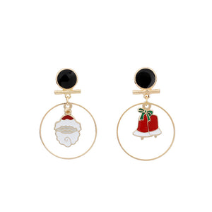 INS Christmas Party Circular Drop Earrings Multi Colours