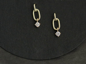 Luxury Zircon Chain Block Earrings