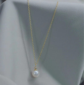 Freshwater Pearl Pendant in 14K Gold Plated Silver Necklace