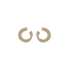Load image into Gallery viewer, Diamante Golden C Shape Stud Earrings
