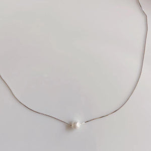 White Gold Plated Choker Chain With Pearl 6mm 8mm Necklace