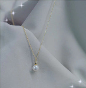 Freshwater Pearl Pendant in 14K Gold Plated Silver Necklace