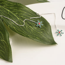 Load image into Gallery viewer, Snow Christmas Silver Chain Earrings
